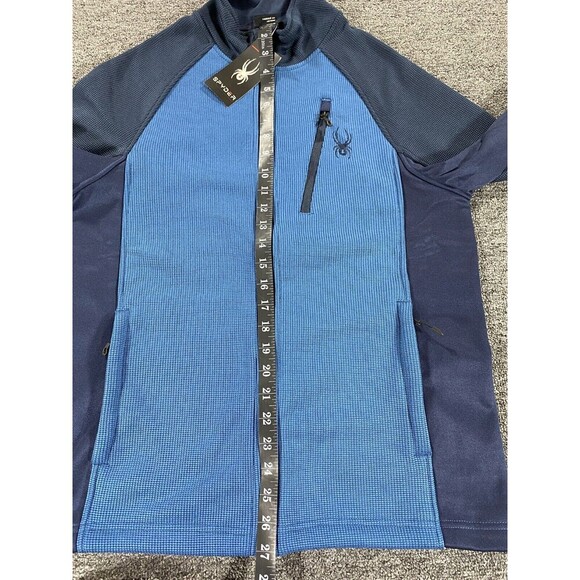 Spyder Jacket Mens Medium Blue Full Zip Long Sleeve Sweater Coat Marlin Fleece - Picture 5 of 16